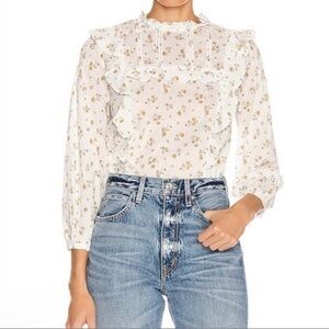 Veronica Beard Beth Ruffle Floral Blouse